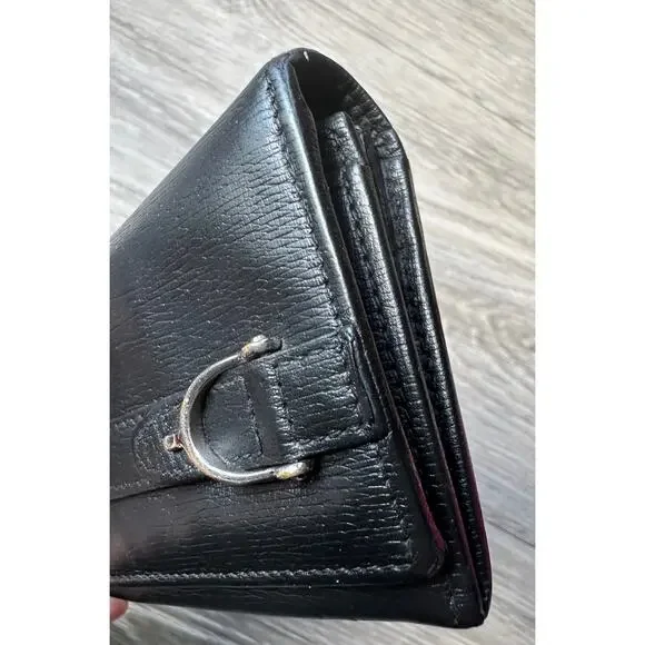 Gucci Black Long Bifold Wallet with Silver Belt Buckle - Picture 13 of 16